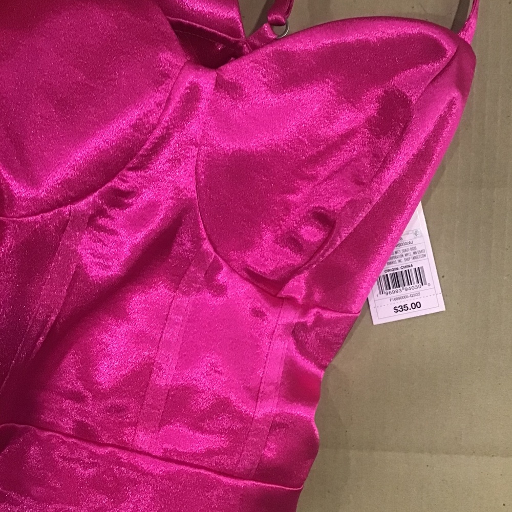 Wild Fable Women's Size L Iridescent Maxi Slip Dress Hot Pink large New